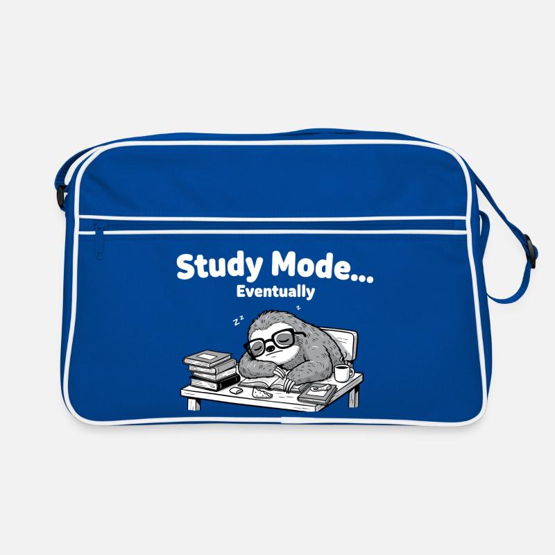 Schlafmodus Sloth am Schreibtisch Retro Tasche