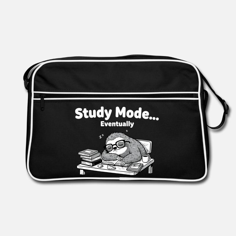 Schlafmodus Sloth am Schreibtisch Retro Tasche