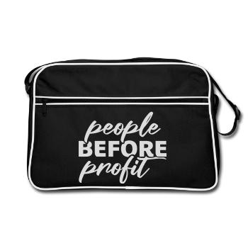 Logo de l’activisme People Before Profit Justice - Sac Retro - noir/blanc - Devant