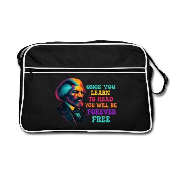 Once You Learn to Read You Will Be Free - Retro Bag - black/white - Front