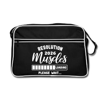 Resolution 2026 | Muscles Loading | Gym Outfit - Retro Bag - black/white - Front
