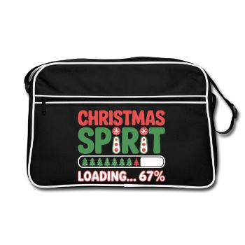 Christmas Spirit Loading 67% – Festive Humor - Sac Retro - noir/blanc - Devant
