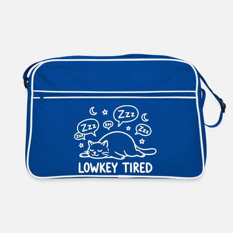 Lowkey Tired Schlafende Katze Retro Tasche