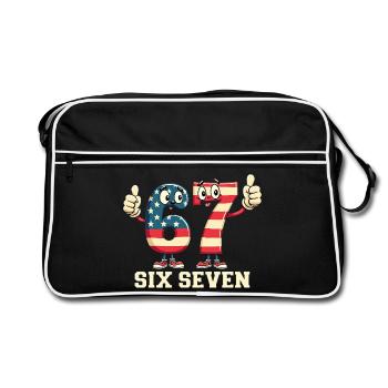 US Flag 67 Memes Six Seven - Sac Retro - noir/blanc - Devant