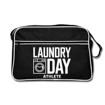 Humour Wäsche de l’athlète du jour de la blanchisserie - Sac Retro - noir/blanc - Devant
