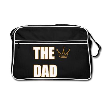 THE DAD – Bold & Classic Father Statement Design - Retro Tasche - Schwarz/Weiß - Vorne