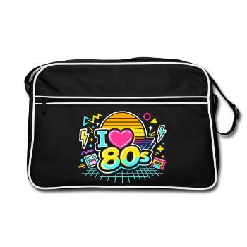Les années 80 J’adore les années 80 - Sac Retro - noir/blanc - Devant
