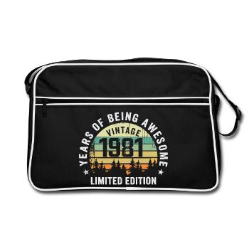 Legendär seit 1981, Vintage Edition 1981 Retro - Retro Tasche - Schwarz/Weiß - Vorne
