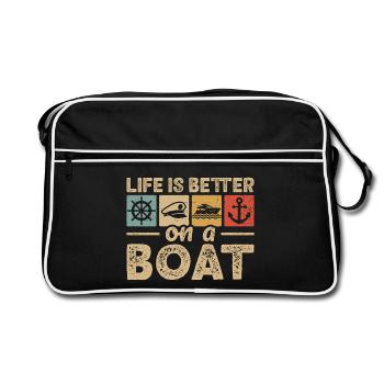 Capitaine de bateau nautique Marin Naviguant - Sac Retro - noir/blanc - Devant