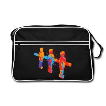 Foosball table colorful foosball table children's table football - Retro Bag - black/white - Front