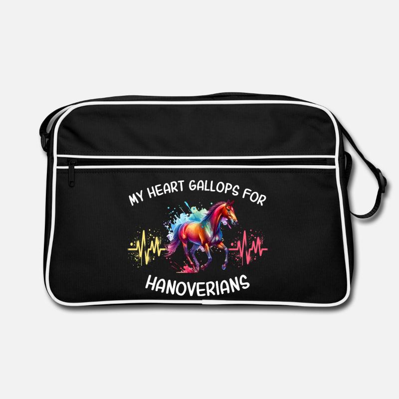 Hannoveraner Herzlinie Pferd Retro Tasche
