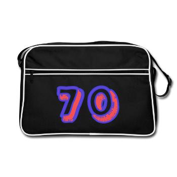 70. 70 ANS. 70e ANNIVERSAIRE. ANNIVERSAIRE 70 ANS. - Sac Retro - noir/blanc - Devant