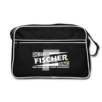 Fischer Ding - Retro Tasche - Schwarz/Weiß - Vorne