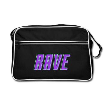 Retro 80's 90's Rave Lettering - Retro Bag - black/white - Front