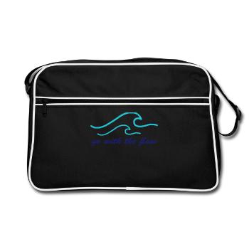 go with the flow "WAVE" - Retro Bag - black/white - Front
