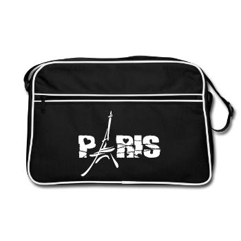 Paris France T Shirt - Retro Bag - black/white - Front