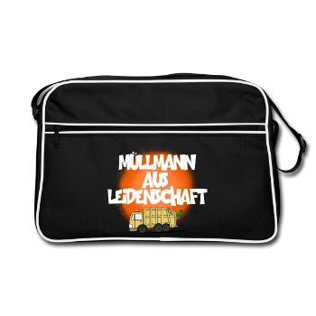MÜLLMANN AUS LEIDENSCHAFT - Retro Tasche - Schwarz/Weiß - Vorne