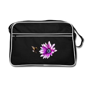 Bumblebee and flower - Sac Retro - noir/blanc - Devant
