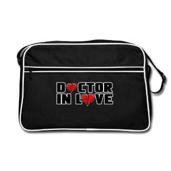 Docteur Docteur Médecins Médecine Amour Saint-Valentin - Sac Retro - noir/blanc - Devant