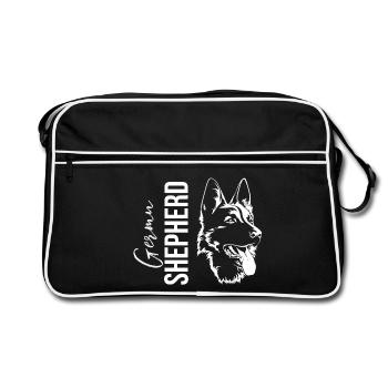 Deutscher Schäferhund - Retro Tasche - Schwarz/Weiß - Vorne