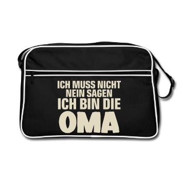 Oma - Retro Tasche - Schwarz/Weiß - Vorne