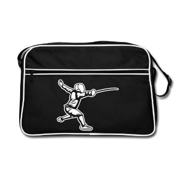 Fencing Drawing - Retro Bag - black/white - Front