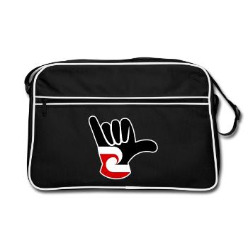 Drapeau maori Shaka - Sac Retro - noir/blanc - Devant