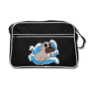 Sceau de morse - Sac Retro - noir/blanc - Devant