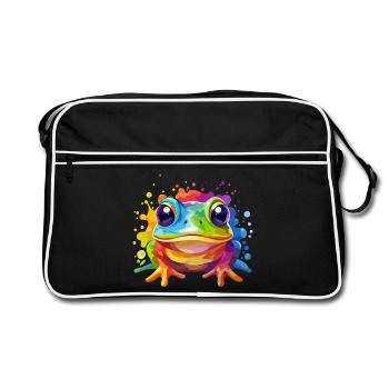 Frog design colorful - Retro Bag - black/white - Front