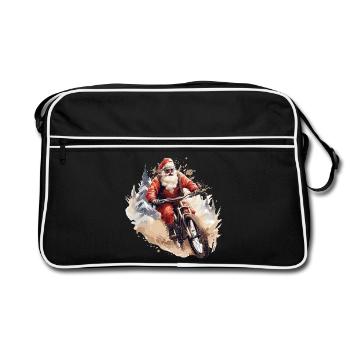 Le Père Noël avec VTT - Sac Retro - noir/blanc - Devant