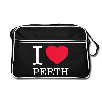 I LOVE PERTH - Retro Bag - black/white - Front