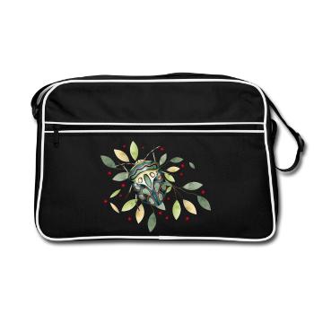 exotique africain effrayant crawly avec des feuilles - Sac Retro - noir/blanc - Devant