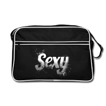 Sexy (lettrage métallique) - Sac Retro - noir/blanc - Devant
