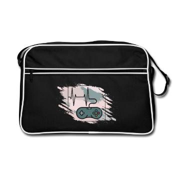 Herzschlag Gaming Controller Retro - Retro Tasche - Schwarz/Weiß - Vorne