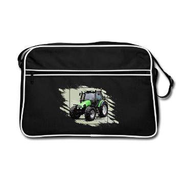 Small Green Tractor - Retro Bag - black/white - Front