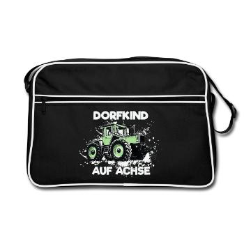 Dorfkind auf Achse MB trac - Retro Tasche - Schwarz/Weiß - Vorne