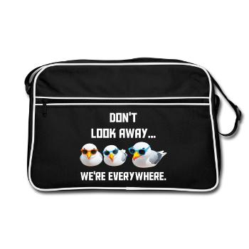 Don't look away... we're everywhere - Retro Bag - black/white - Front