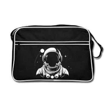 Astronaut schwarz-weiß - Retro Tasche - Schwarz/Weiß - Vorne