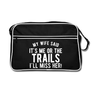 Funny Hiking Slogan - Retro Bag - black/white - Front