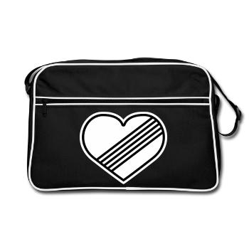 Cœur à plein régime contre la limite de vitesse - Sac Retro - noir/blanc - Devant