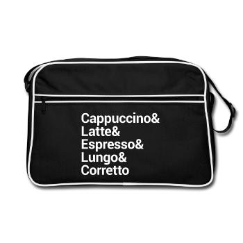 Kaffee-Stil Typografie Design - Retro Tasche - Schwarz/Weiß - Vorne