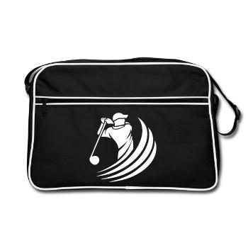 Golferspieler - Retro Tasche - Schwarz/Weiß - Vorne