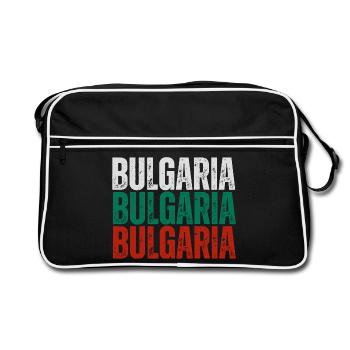 Drapeau bulgare, fierté bulgare - Sac Retro - noir/blanc - Devant