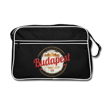 Budapest Design Ungarn Vintage Parlament Souvenir - Retro Tasche - Schwarz/Weiß - Vorne