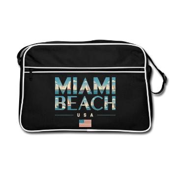 Miami Beach Palmiers Ville Voyage Design - Sac Retro - noir/blanc - Devant