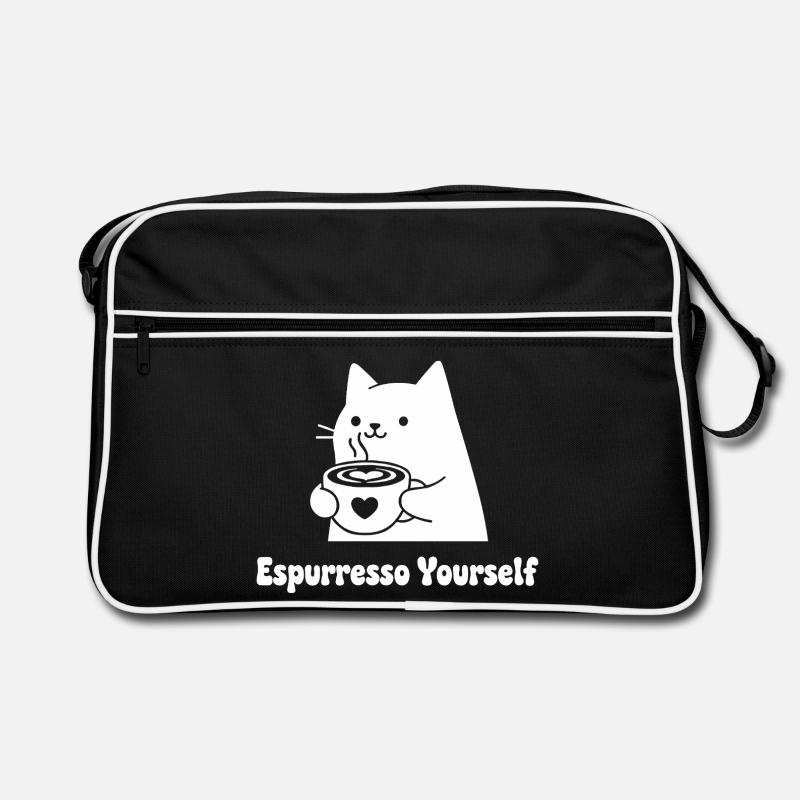 Espresso Yourself Katzenmotiv Retro Tasche