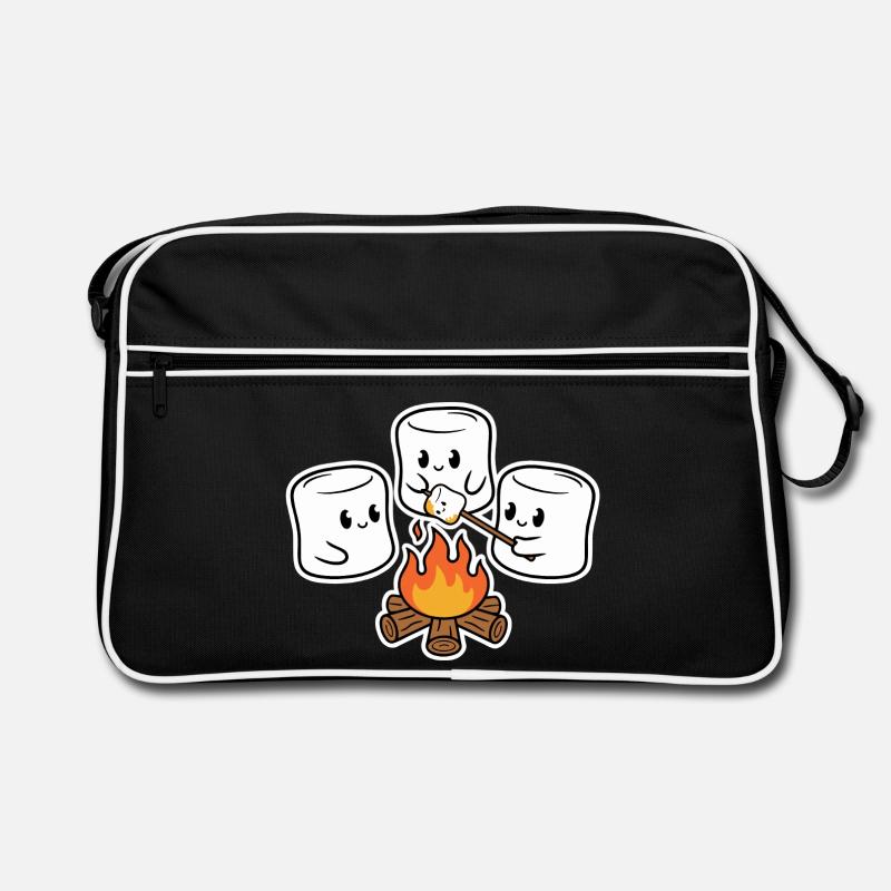 Cuddly marshmallows at the campfire Retro Bag