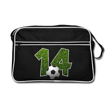 NO. 14 NUMBER 14 FOOTBALL 14TH BIRTHDAY - Retro Bag - black/white - Front