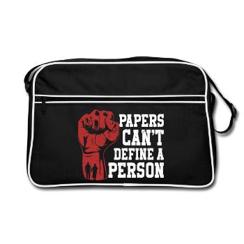 Menschlichkeit Papers Can't Define A Person - Retro Tasche - Schwarz/Weiß - Vorne