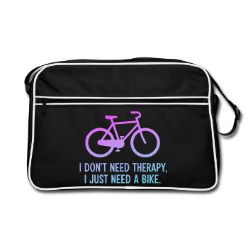 Bike Therapy Gradient Quote - Retro Bag - black/white - Front